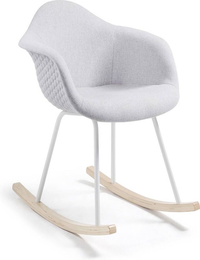 Kave Home Schommelstoel Kevya Stof Lichtgrijs