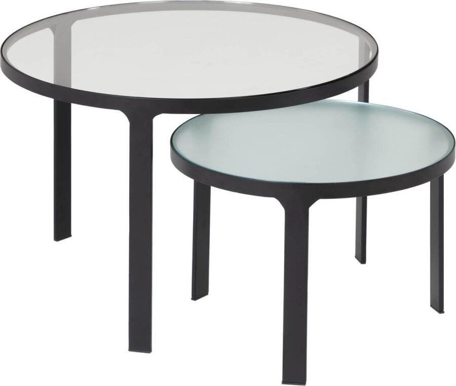 Kave Home Bijzettafel Oni set van 2 stuks Transparant Rond