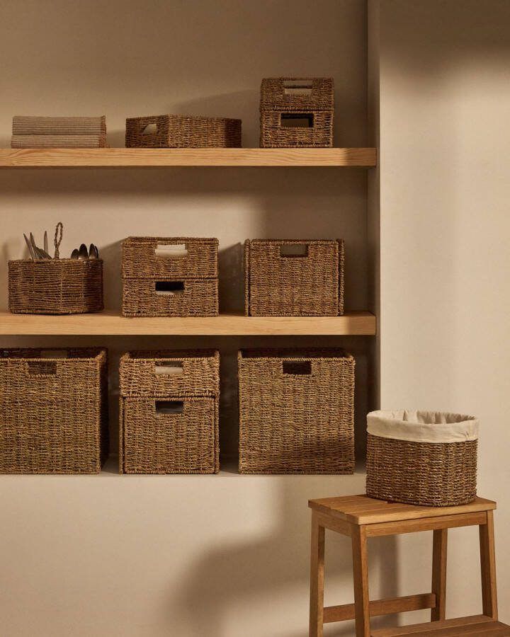 Kave Home Set Tossa van 2 natuurvezel dozen 28 x 20 cm | 32 x 27 cm