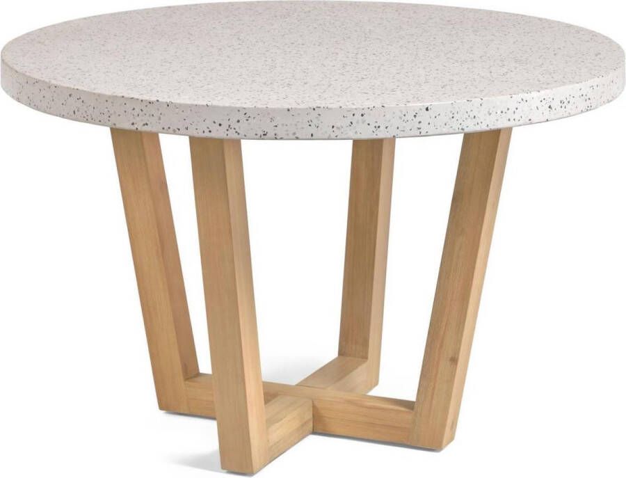 Kave Home Ronde Tuintafel 'Shanelle' houten onderstel Ø120cm kleur Wit