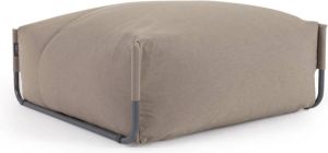 Kave Home Square poef groen en zwart aluminium voor 100% outdoor modulaire bank 101 x 101 cm