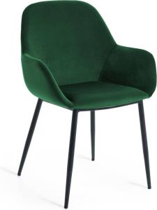 Kave Home Eetkamerstoel Konna Velvet Groen