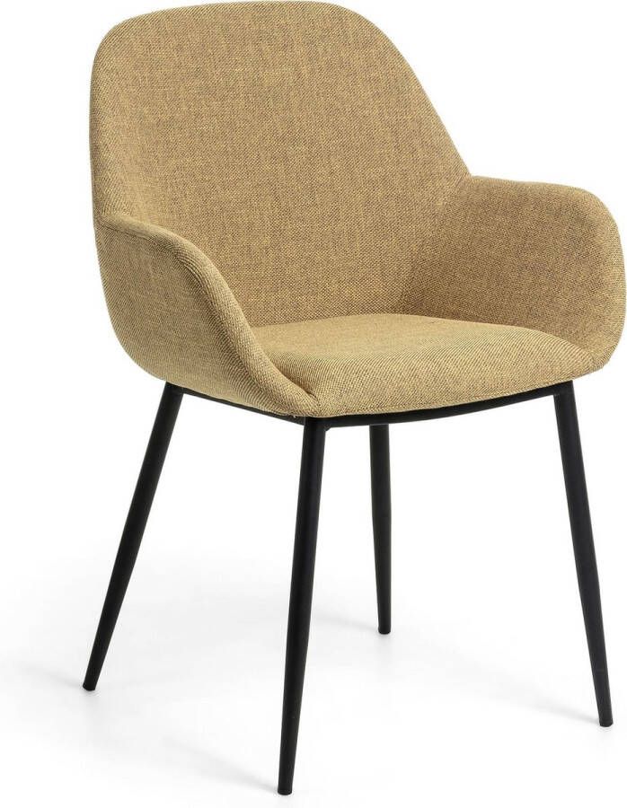 Kave Home Eetkamerstoel Konna Mosterdgeel