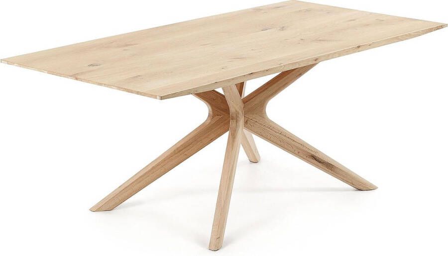 Kave Home Armande tafel eiken fineer met gebleekte afwerking 200 x 100 cm