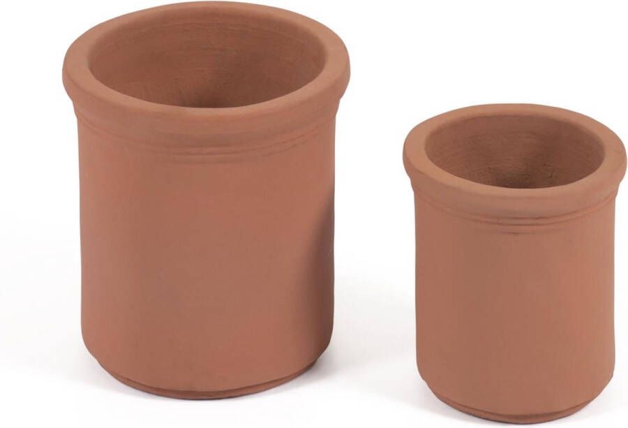 Kave Home Tarcila set van 2 terracotta bloempotten Ø 26 cm Ø 33 cm