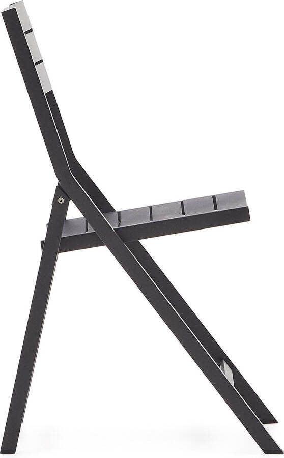 Kave Home Torreta opvouwbare aluminium buitenstoel met donkergrijze afwerking