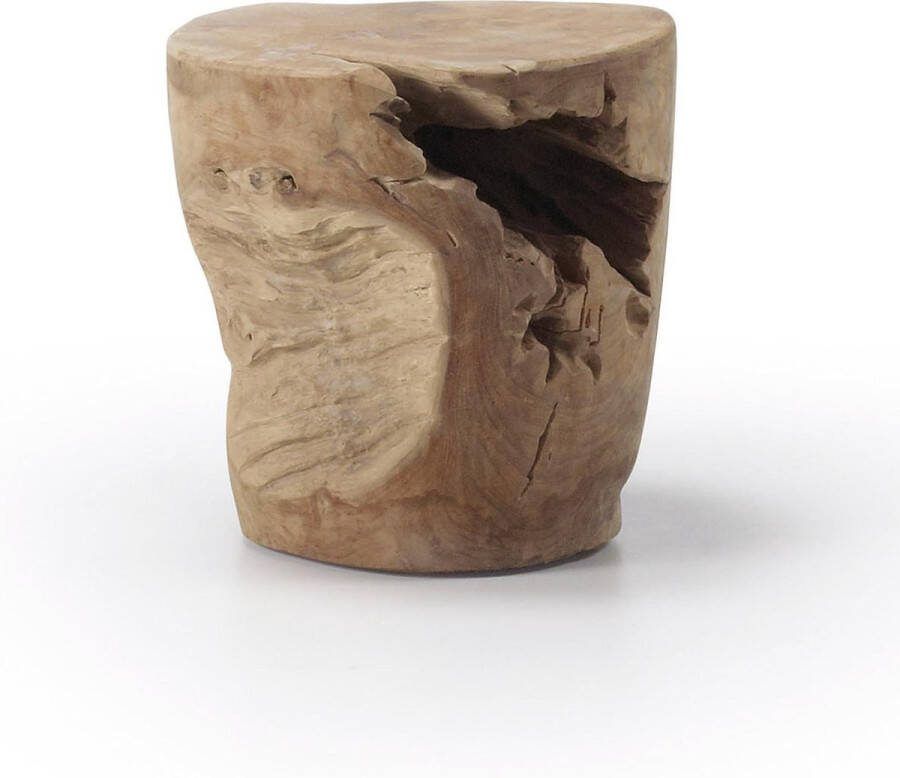 Kave Home Tropicana massief teak houten bijzettafel Ø 35 cm