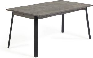 Kave Home Uitschuifbare tafel Indiann massief acaciahout grijs 160 (220) x 75 cm