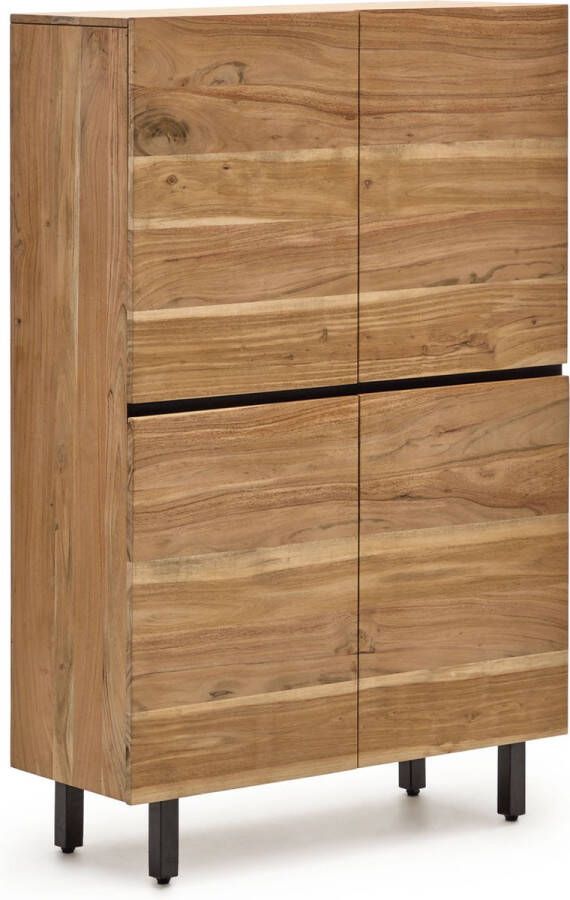 Kave Home Uxue dressoir van massief acaciahout met natuurlijke afwerking 100 x 155 cm