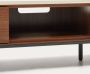 Kave Home Vedrana TV-meubel met 3 laden in walnootfineer met zwarte stalen poten 195 x 35 cm - Thumbnail 1