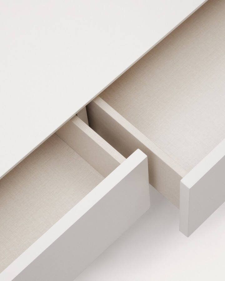 Kave Home Vedrana-TV-meubel met 3 laden witgelakt MDF 195 x 35 cm