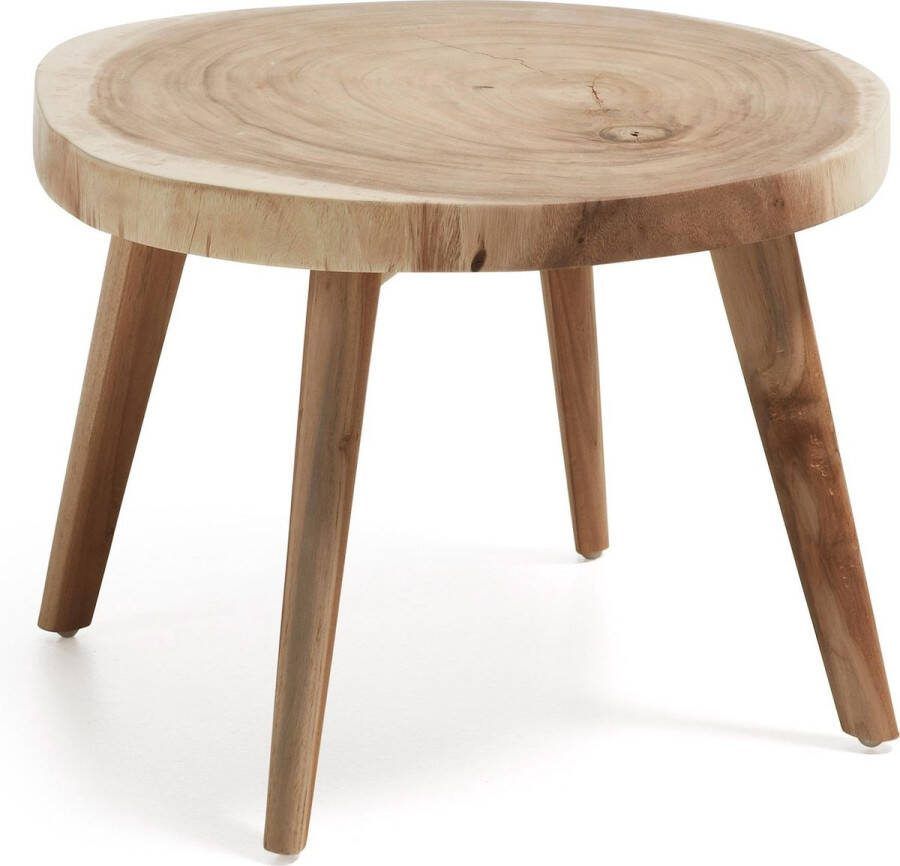 Kave Home Wellcres massief regenboomhouten bijzettafeltje Ø 65 cm