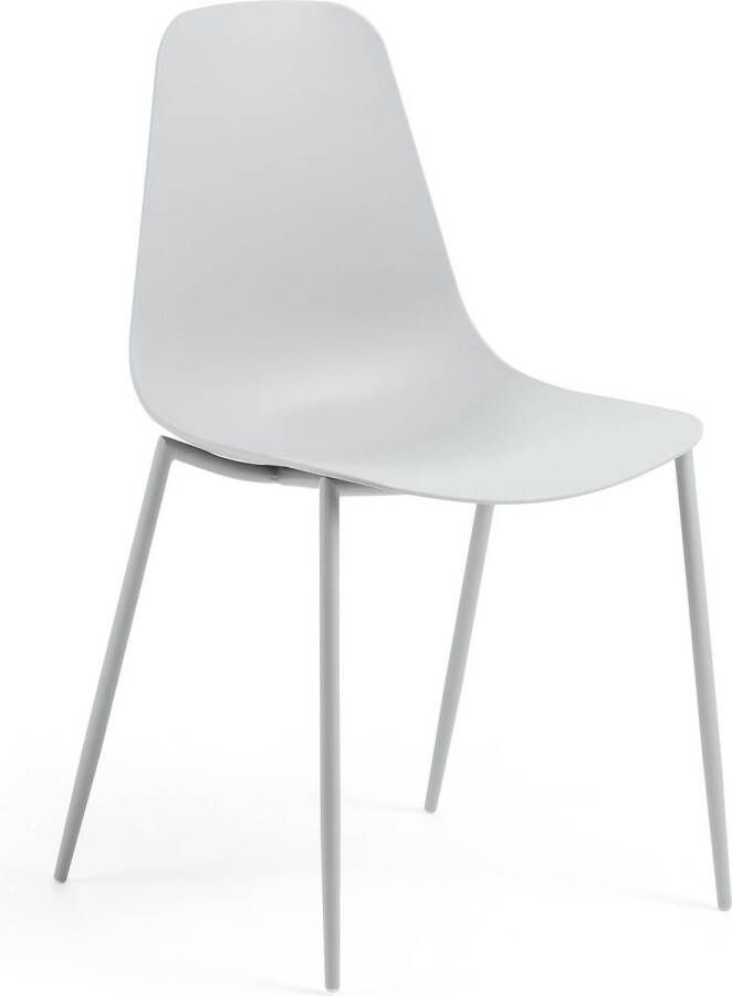 Kave Home Whatts stoel in grijs met stalen poten