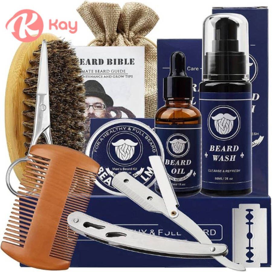 Kay Baardverzorging Set Baardgroei Kit Samengesteld met alles wat je nodig hebt voor een gezonde en goed verzorgde baard