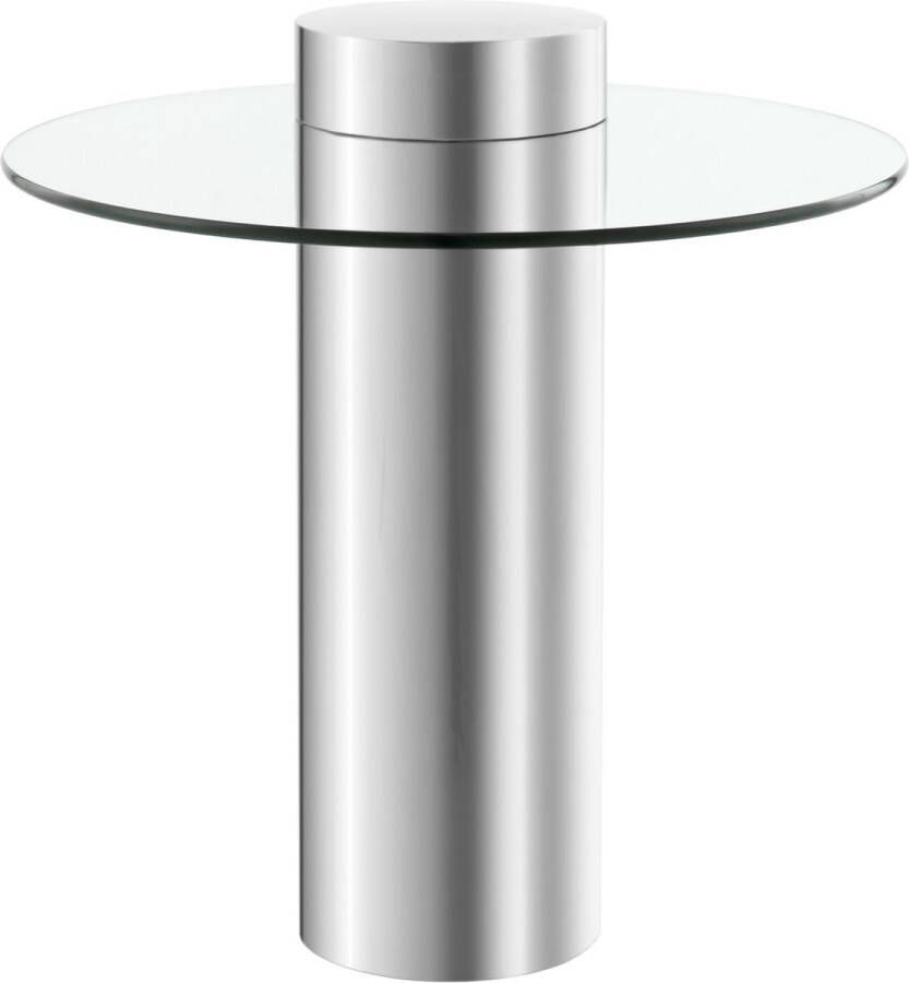 Kayoom Bijzettafel Ontario 125 ronde glasplaat van veiligheidsglas 100% roestvrij staal (1 stuk)
