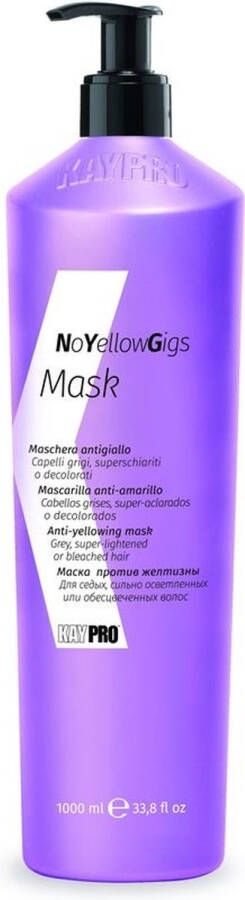 KayPro No Yellow Gigs Masker 1000 ml Professionele Haarverzorging Zilver Masker Purple Mask Zilvershampoo Masker Haarmasker