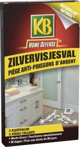 KB Home Defense Zilvervisjesval Ongediertebestrijding 3 kleefvallen Werkt tot 3 maanden lang Zilvervisjes bestrijden