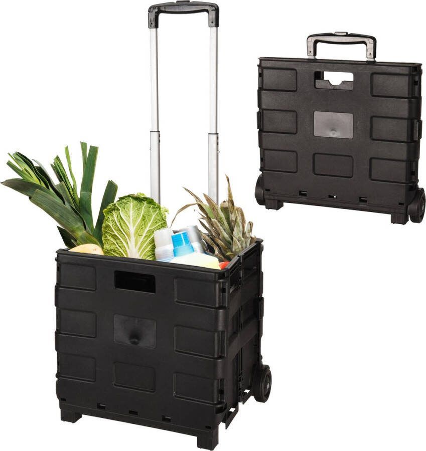 KBL Goods trolley met vouwkrat – vouwkrat boodschappenkrat Inklapbaar 30L inhoud