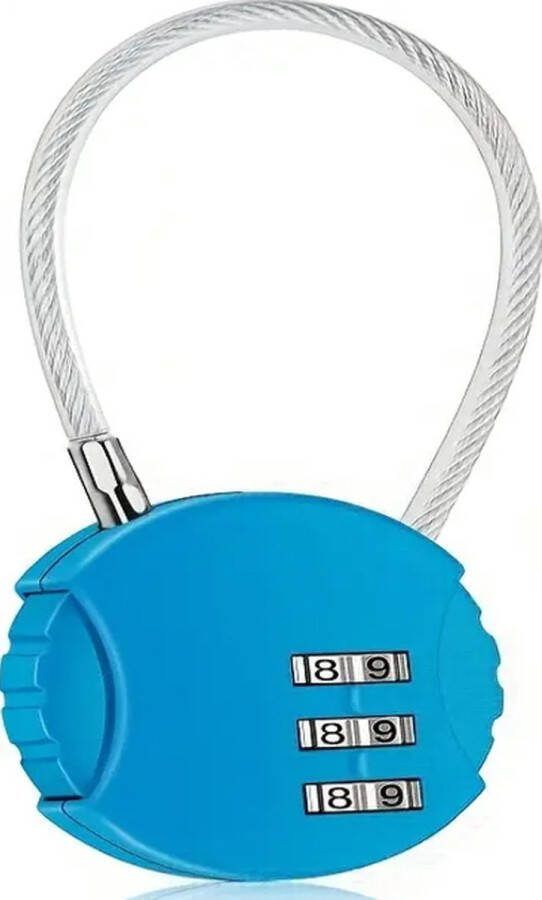 Kbstronics Kofferslot 1x Reisslot – Reis Cijferslot – Cijferhangslot Hangslot Hangslotje Bagageslotjes – Slot voor Bagage Blauw