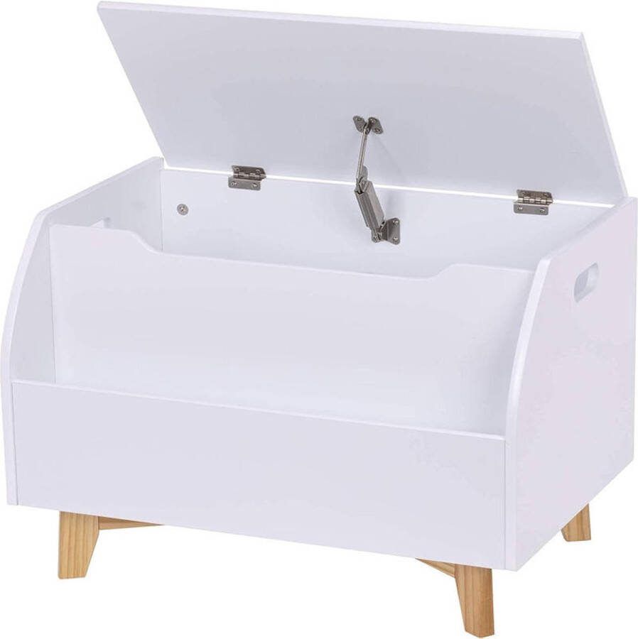Keebies Houten Speelgoedkist Opbergkist Kinderen Kinderkamer Speelgoedkast Dekenkist & Babykamer Kist Opbergbank Opbergbox Knuffels Opbergkast Binnen met Opbergruimte Boekenkast Kind Boekenrek 60x44x40 cm Wit