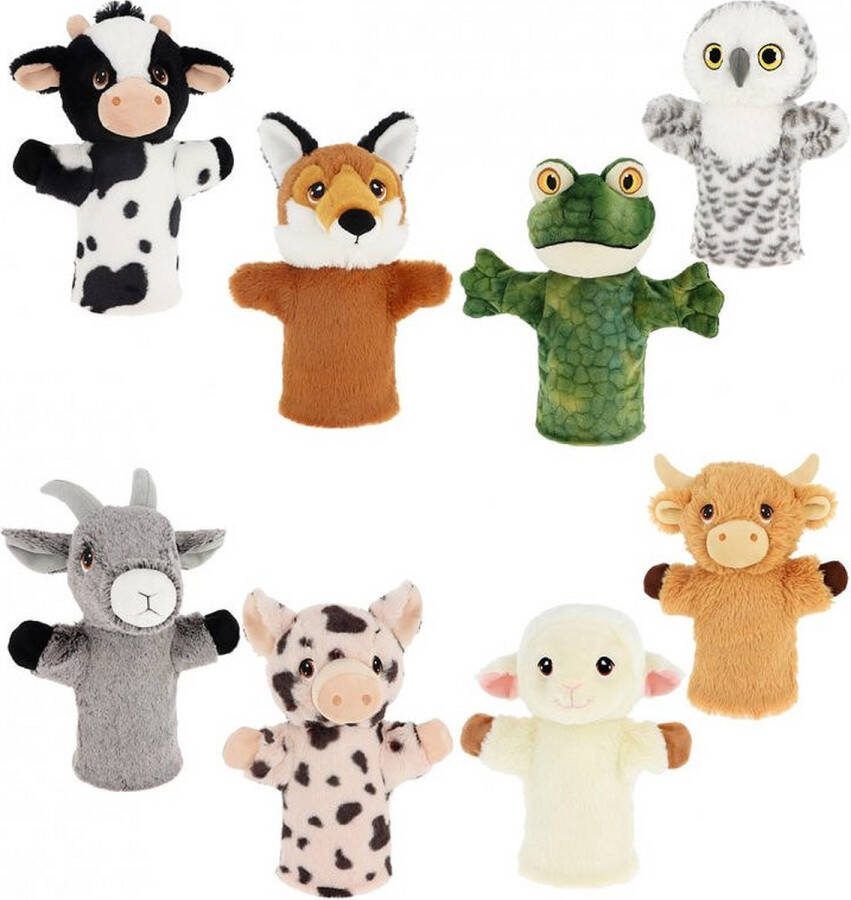 Keel Toys Keel Eco 8 Pluche Handpoppen Farmlife Boerderij 27 cm