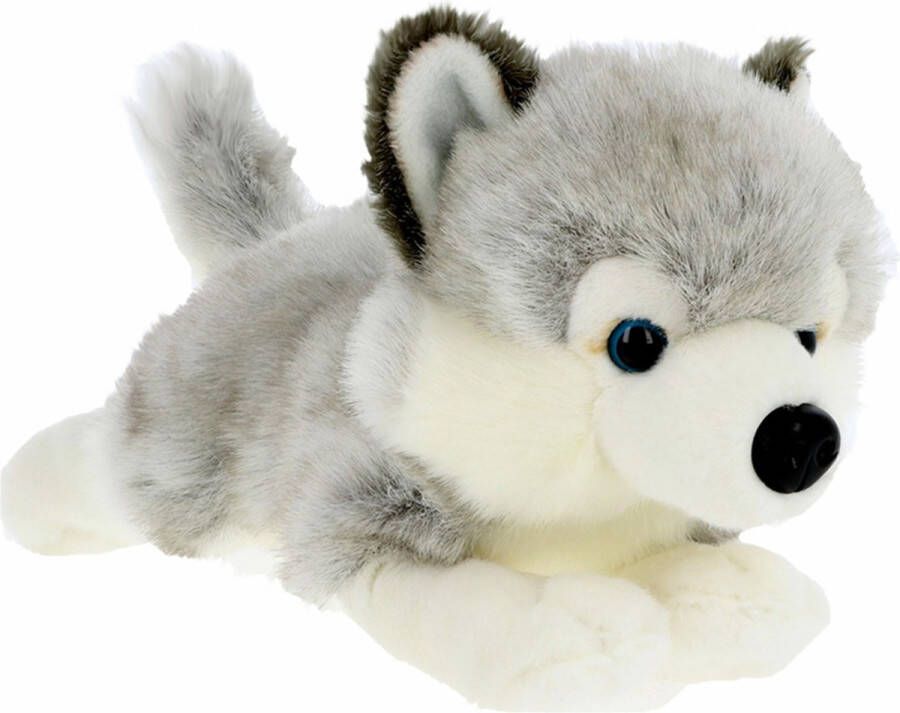 Keel Toys Knuffeldier Puppy Husky hond zachte pluche stof premium knuffels grijs 35 cm honden knuffel huisdieren