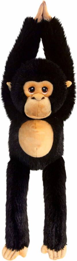 Keel Toys pluche Chimpansee aap knuffeldier zwart bruin hangend 50 cm Luxe kwaliteit knuffels