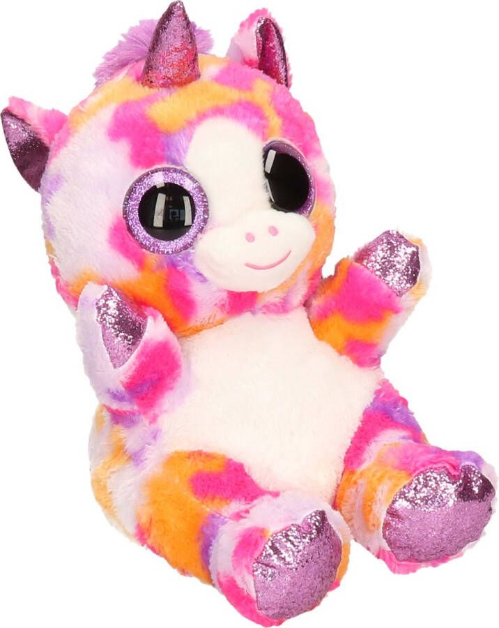 Keel Toys pluche eenhoorn knuffel regenboog kleuren paars 25 cm