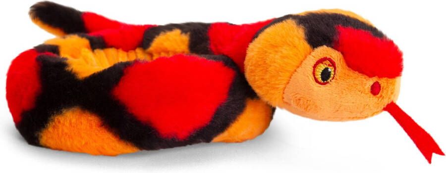 Keel Toys Pluche knuffel dieren kleine opgerolde slang rood 65 cm Knuffelbeesten reptietel speelgoed