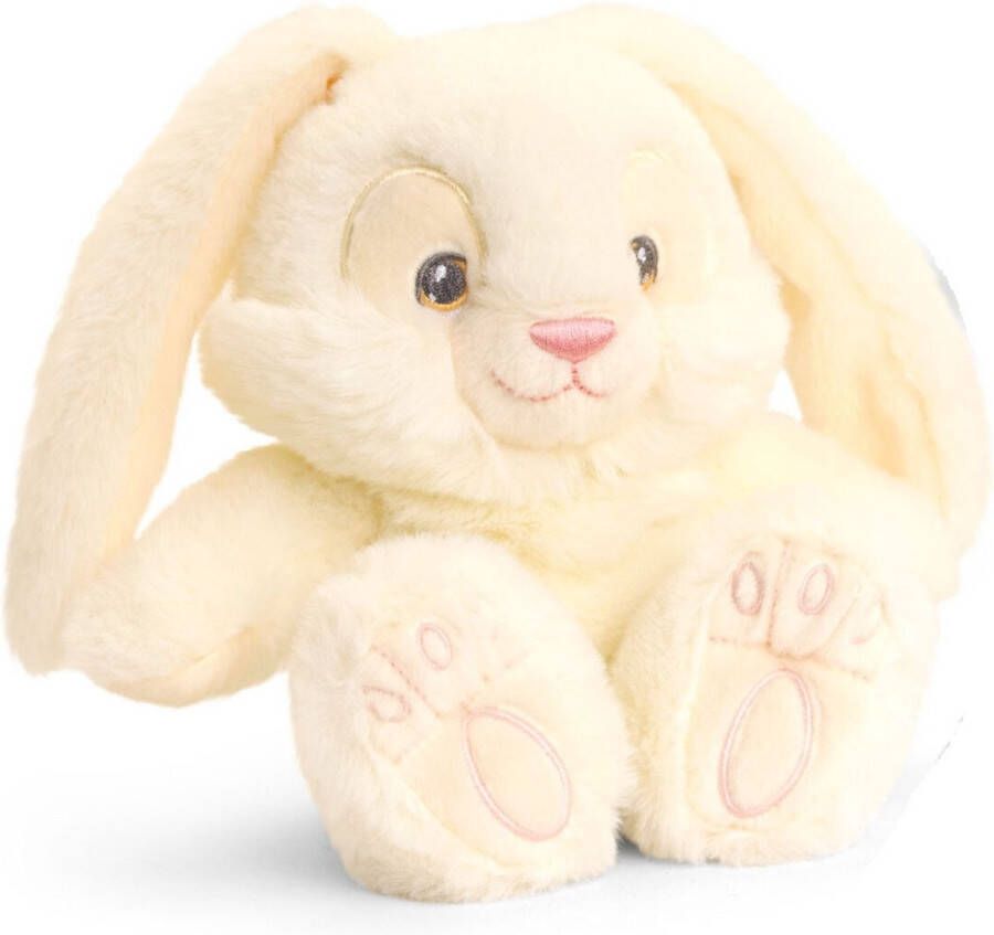 Keel Toys pluche Konijn haas knuffeldier creme wit zittend 15 cm Luxe Eco kwaliteit knuffels