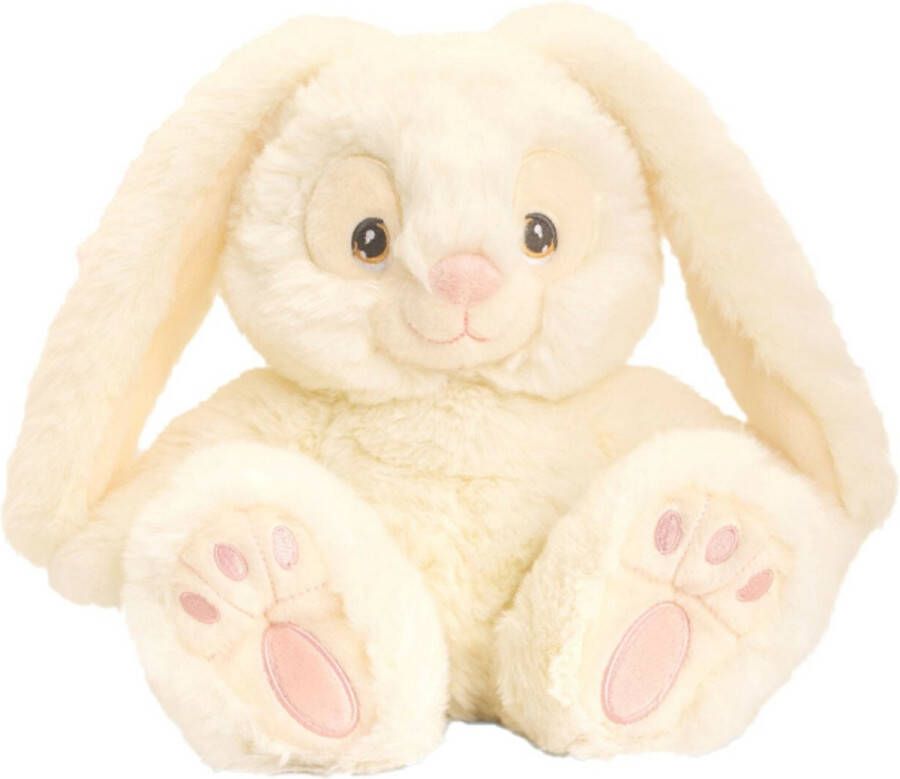 Keel Toys pluche Konijn haas knuffeldier creme wit zittend 22 cm Luxe Eco kwaliteit knuffels