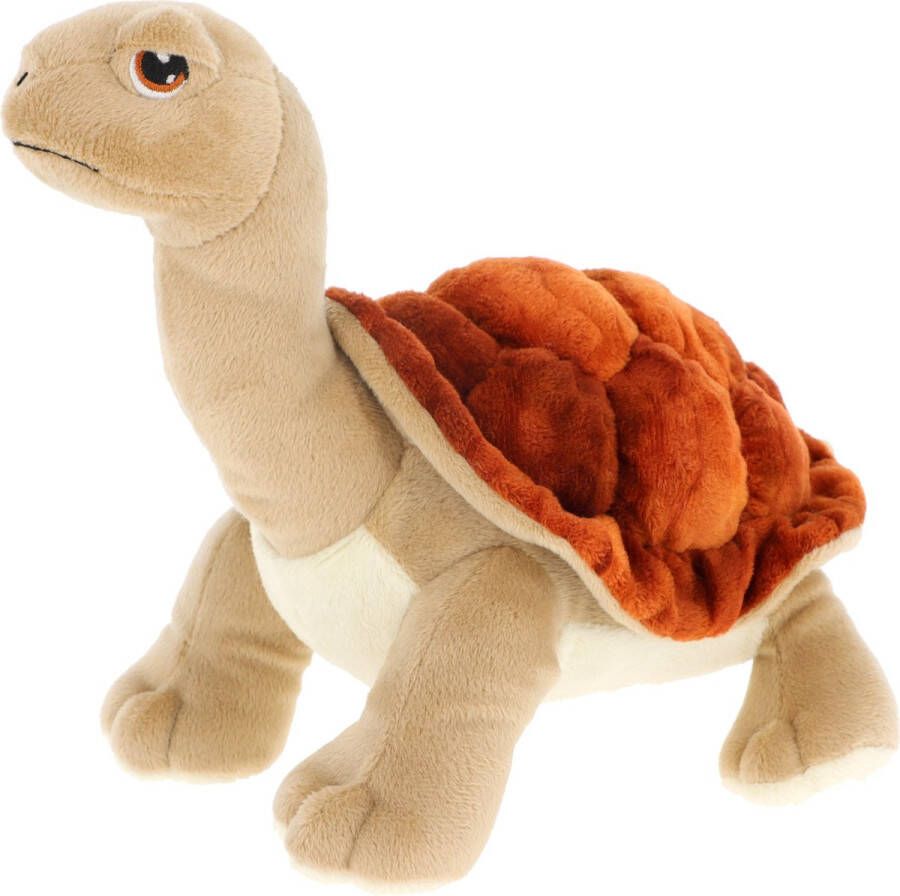 Keel Toys pluche Land schildpad knuffeldier bruin beige lopend 25 cm Luxe Eco kwaliteit knuffels