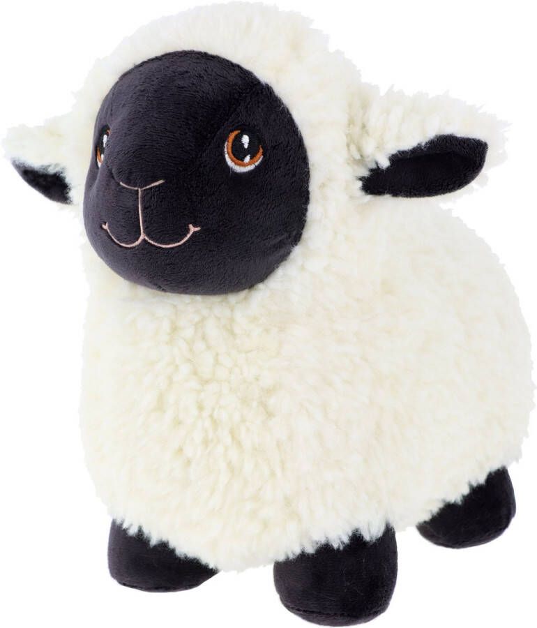 Keel Toys pluche schaap lammetje knuffeldier wit zwart lopend 18 cm Luxe Eco kwaliteit knuffels