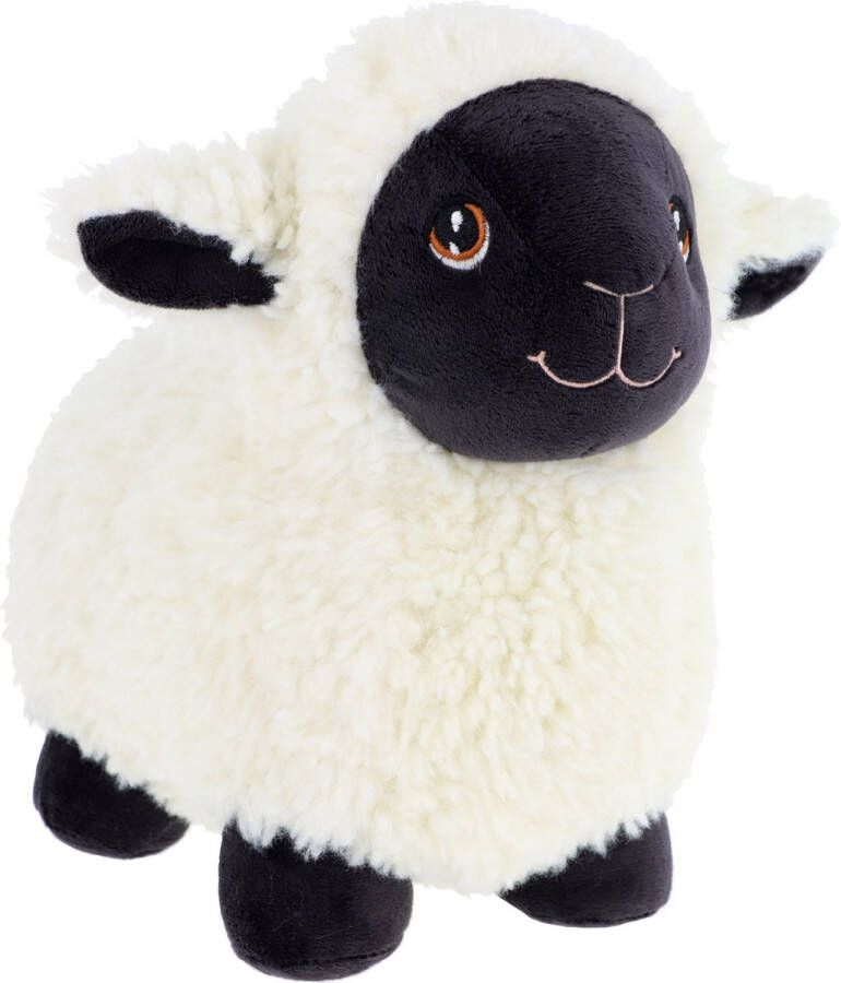 Keel Toys pluche schaap lammetje knuffeldier wit zwart lopend 25 cm Luxe Eco kwaliteit knuffels