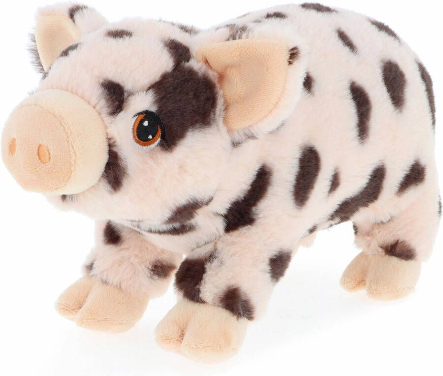 Keel Toys pluche varken biggetje knuffeldier roze gevlekt lopend 28 cm Luxe Eco kwaliteit knuffels