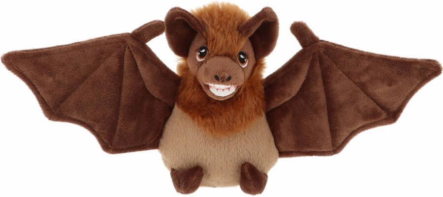 Keel Toys pluche vleermuis knuffeldier bruin vliegend 15 cm Knuffeldier