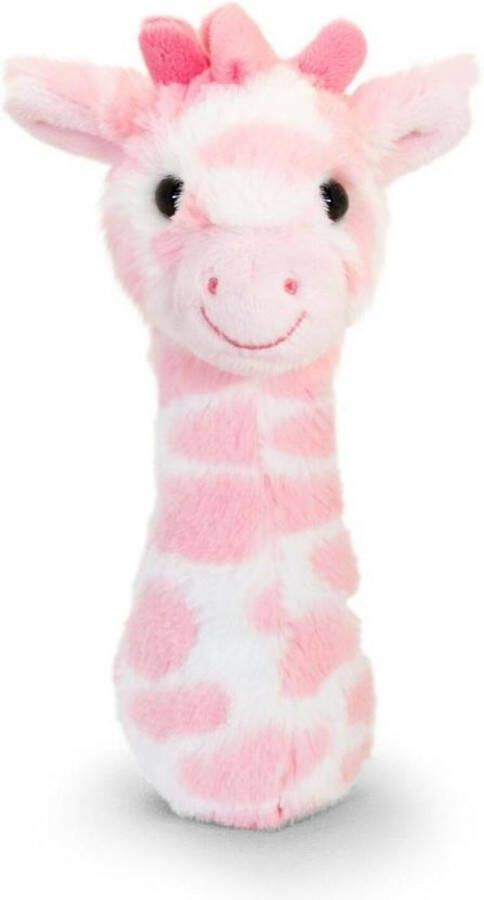 Keel Toys Rammelaar Giraffe Knuffel 15 cm ROZE