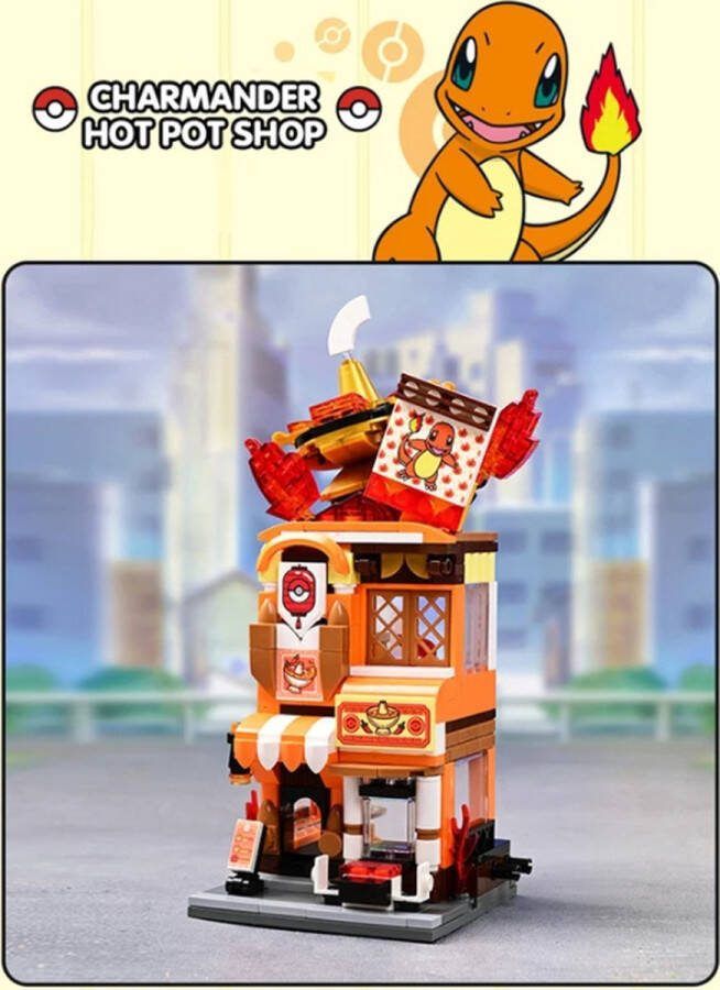 Keeppley Pokemon Charmander Restaurant Bouwstenen Figuren 481 Stenen Bouw Speelgoed