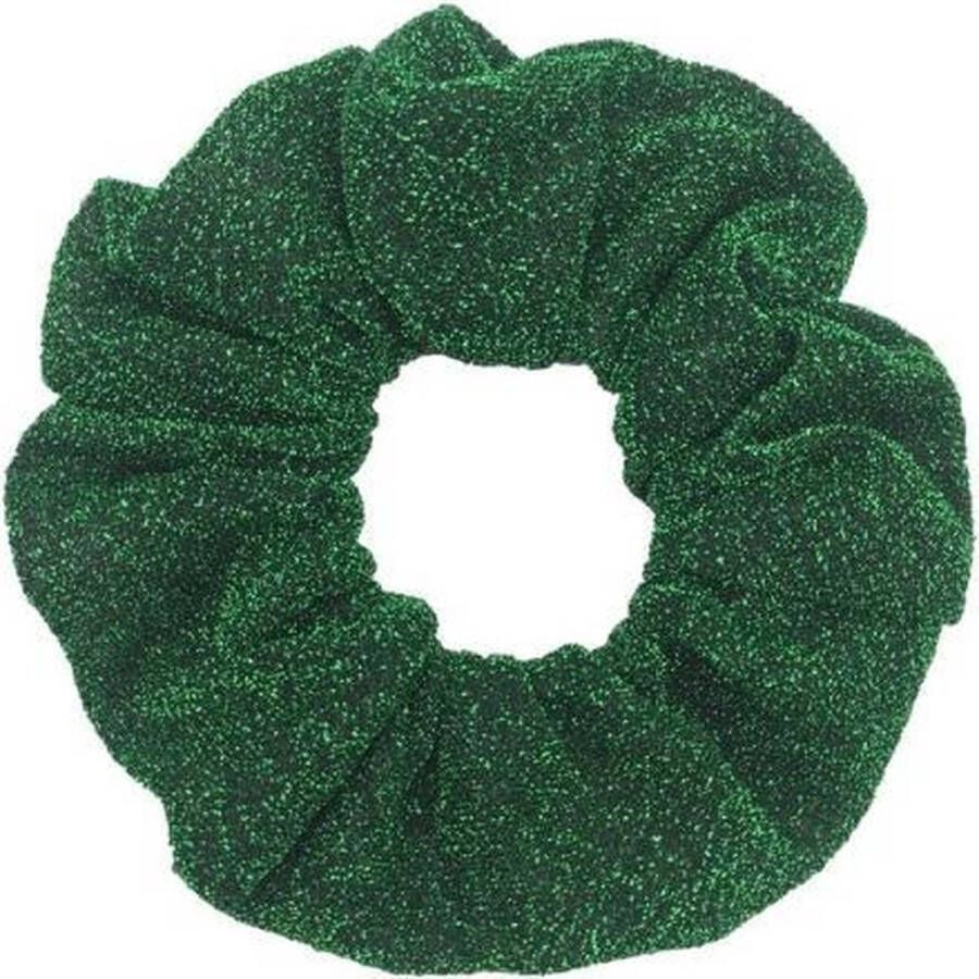 Keer Glitter scrunchie haarwokkel groen