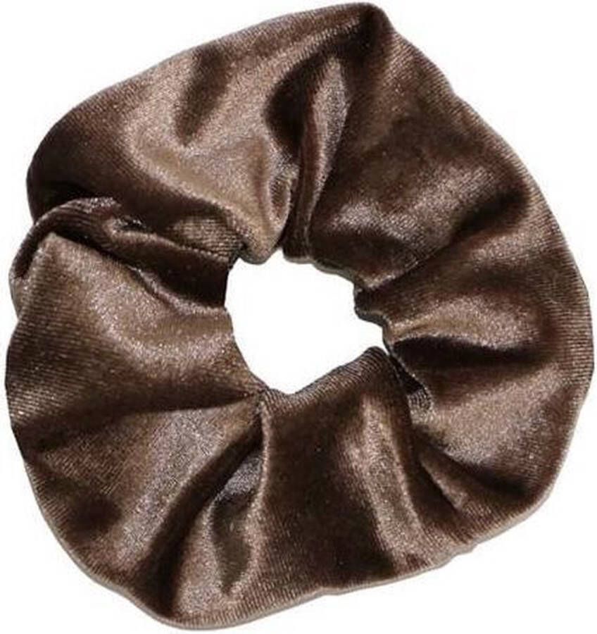 Keer Velvet scrunchie haarwokkel bruin