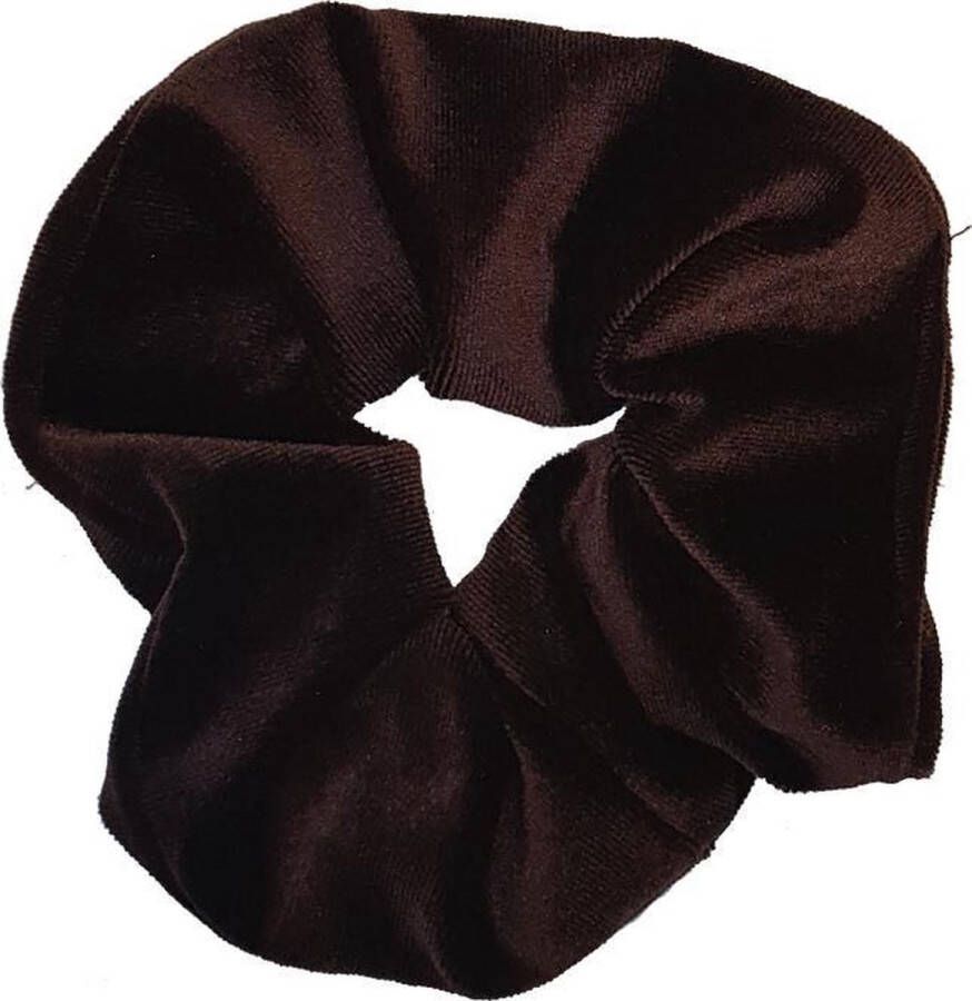 Keer Velvet scrunchie haarwokkel donker bruin