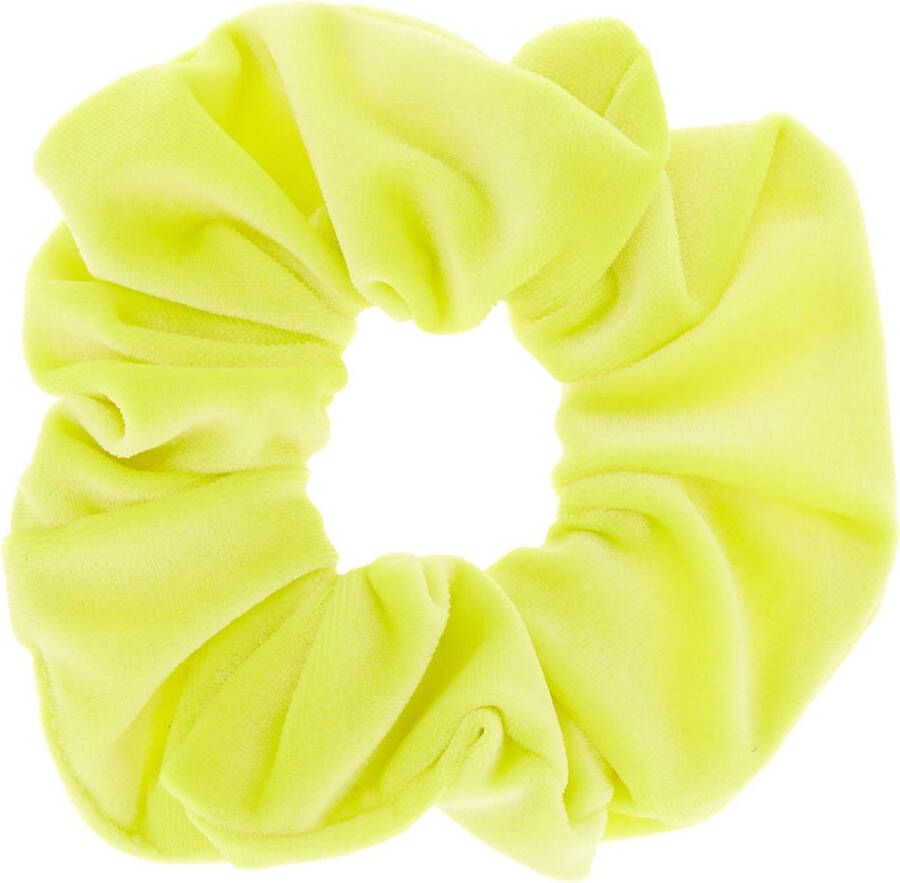 Keer Velvet scrunchie haarwokkel neon geel