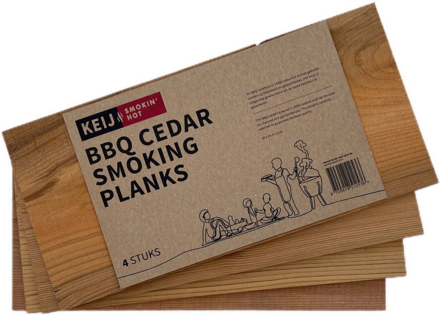Keij Smokin' Hot Cederhouten Rookplanken 4 stuks