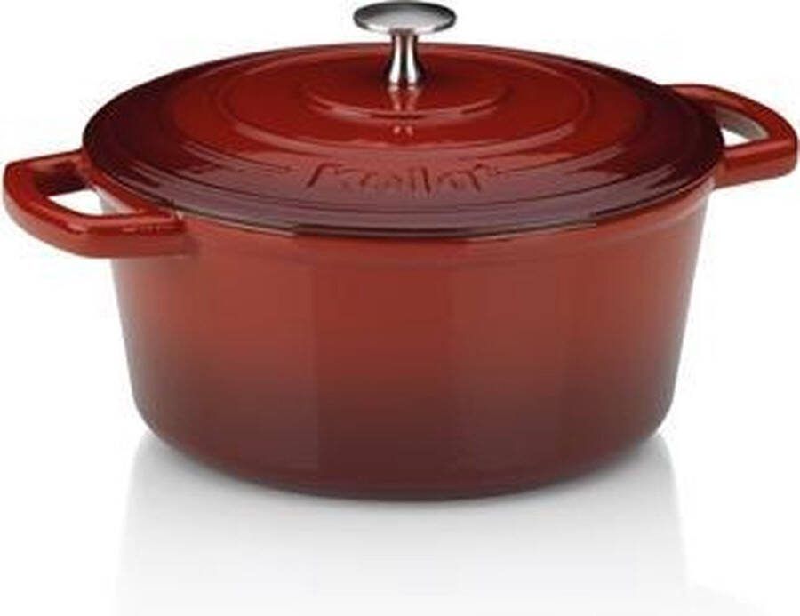 Kela Braadpan Gietijzer Rood 24 cm | Calido