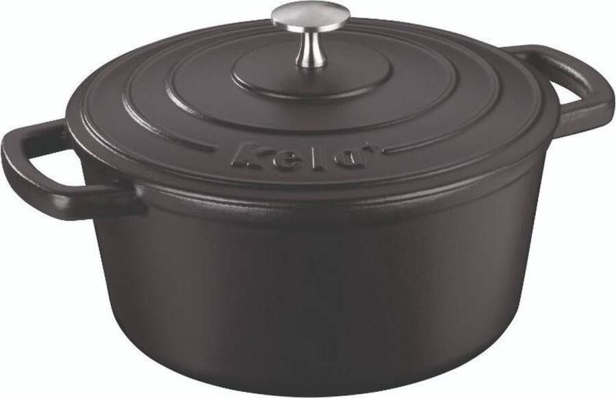 Kela Braadpan Gietijzer Zwart 24 cm | Calido