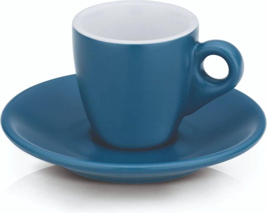 Kela Keuken espresso-kop Mattia 12 x 6 5 cm keramiek blauw 2 stuks