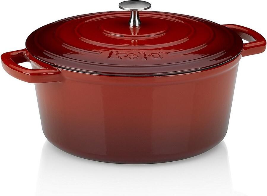 Kela Braadpan Gietijzer Rood 26 cm | Calido