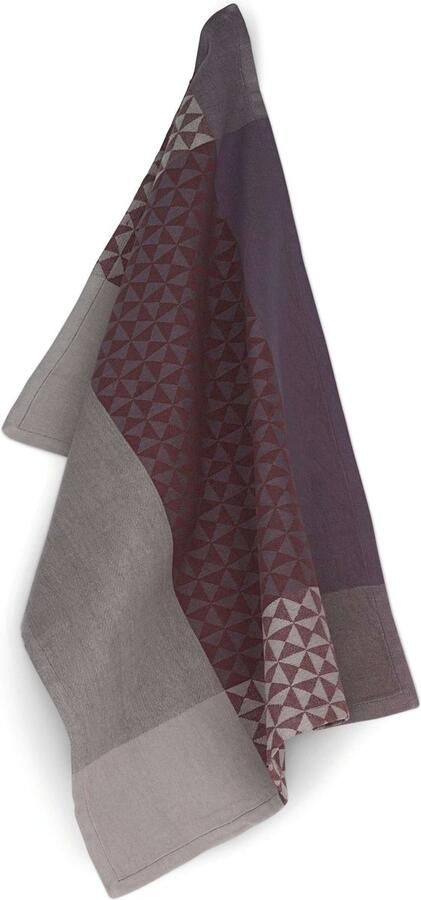 Kela Keuken Henrik Theedoek 50 x 70 cm Set van 4 Stuks Katoen Bruin