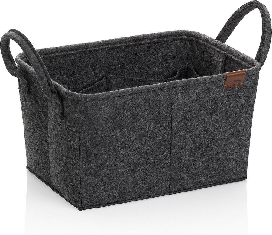 Kela Mand 35 x 25 cm Vilt Donkergrijs | Fay