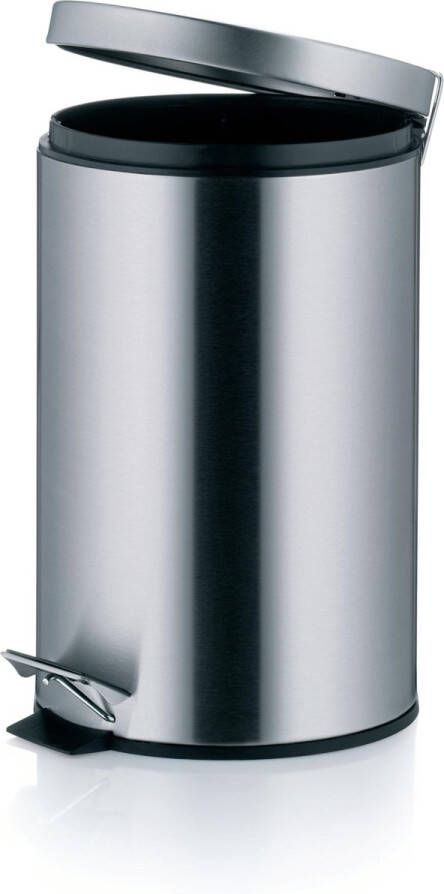 Kela Keuken Afvalemmer RVS 12 liter Zilver